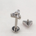 Implant Grade ASTM F136 Titanium Internal Threaded Labret Body Piercing Jewelry